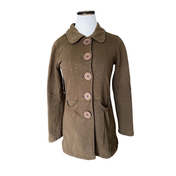 Y2K Sugarfly Longline Jacket Size M Green Oversized Buttons Indie Mall Girl Era - Picture 1 of 12